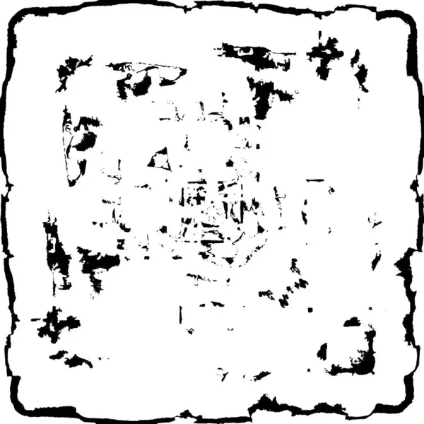 Grunge üst üste biniyor. Soyut siyah-beyaz vektör arkaplanı. Çatlak, leke ve noktalarda kirli desenli tek renkli klasik yüzey. Karanlık korku tarzında eski bir duvar.