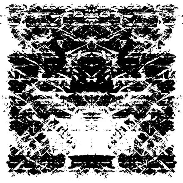 Grunge üst üste biniyor. Soyut siyah-beyaz vektör arkaplanı. Çatlak, leke ve noktalarda kirli desenli tek renkli klasik yüzey. Karanlık korku tarzında eski bir duvar.