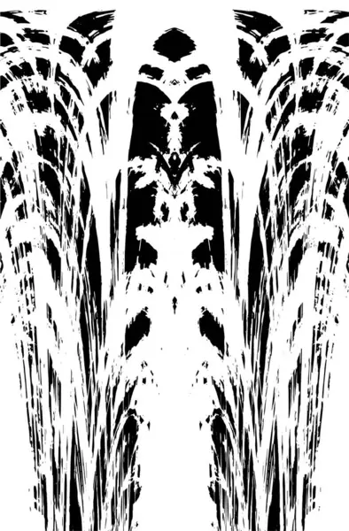 Grunge dikey olarak simetrik siyah beyaz doku. Tek renkli yıpranmış kaplama deseni. 