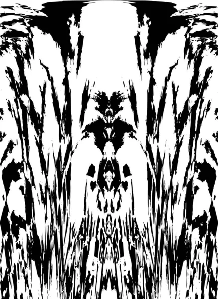 Grunge dikey olarak simetrik siyah beyaz doku. Tek renkli yıpranmış kaplama deseni. 