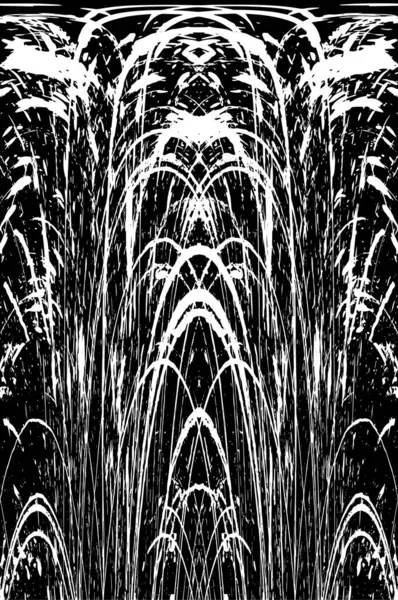 Grunge dikey olarak simetrik siyah beyaz doku. Tek renkli yıpranmış kaplama deseni. 