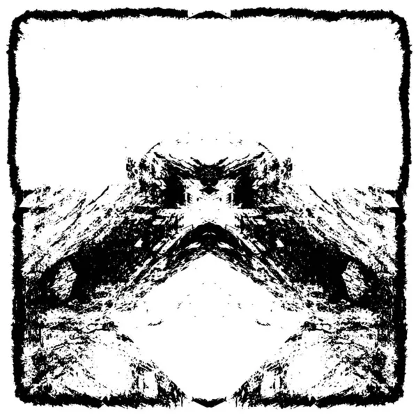 Grunge üst üste biniyor. Soyut siyah-beyaz vektör arkaplanı. Çatlak, leke ve noktalarda kirli desenli tek renkli klasik yüzey. Karanlık korku tarzında eski bir duvar.