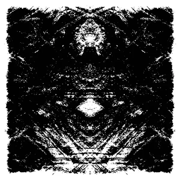 Grunge üst üste biniyor. Soyut siyah-beyaz vektör arkaplanı. Çatlak, leke ve noktalarda kirli desenli tek renkli klasik yüzey. Karanlık korku tarzında eski bir duvar.
