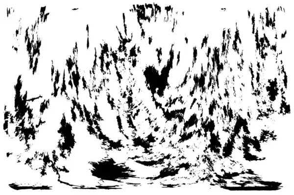 Grunge üst üste biniyor. Soyut siyah-beyaz vektör arkaplanı. Çatlak, leke ve noktalarda kirli desenli tek renkli klasik yüzey. Karanlık korku tarzında eski bir duvar.