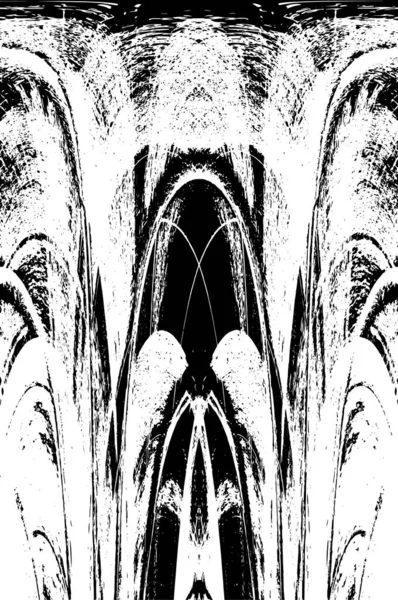 Grunge dikey olarak simetrik siyah beyaz doku. Tek renkli yıpranmış kaplama deseni. 