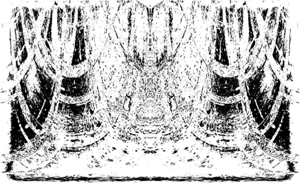 Grunge dikey olarak simetrik siyah beyaz doku. Tek renkli yıpranmış kaplama deseni. 