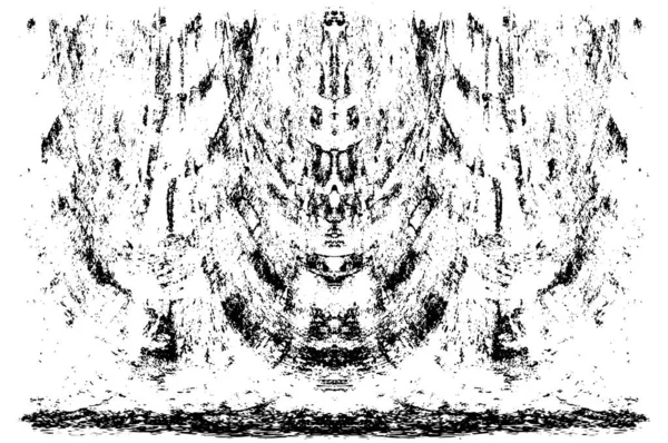 Grunge dikey olarak simetrik siyah beyaz doku. Tek renkli yıpranmış kaplama deseni. 