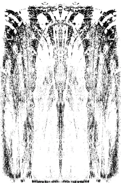 Grunge dikey olarak simetrik siyah beyaz doku. Tek renkli yıpranmış kaplama deseni. 