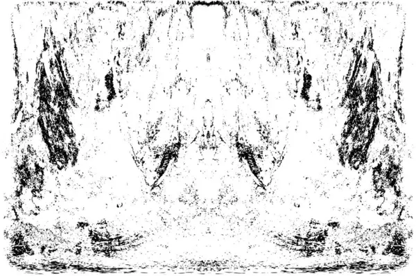 Grunge dikey olarak simetrik siyah beyaz doku. Tek renkli yıpranmış kaplama deseni. 