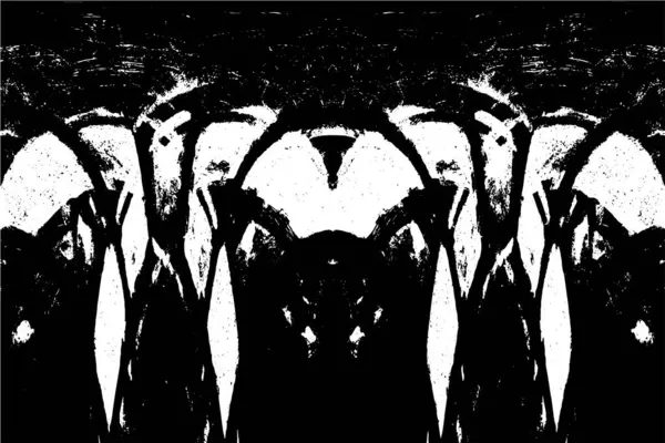 Grunge dikey olarak simetrik siyah beyaz doku. Tek renkli yıpranmış kaplama deseni. 