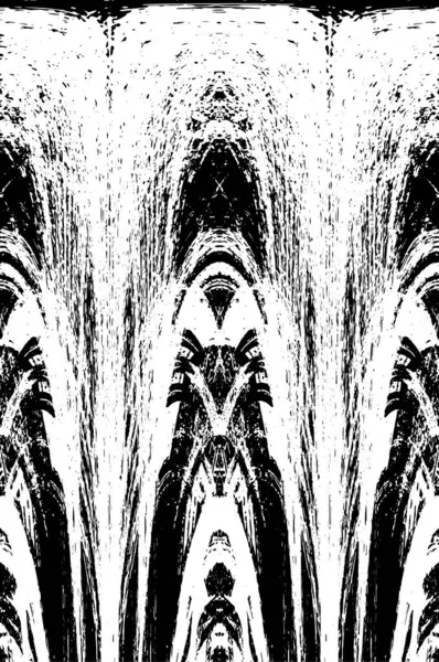 Grunge dikey olarak simetrik siyah beyaz doku. Tek renkli yıpranmış kaplama deseni. 