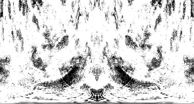 Grunge dikey olarak simetrik siyah beyaz doku. Tek renkli yıpranmış kaplama deseni. 