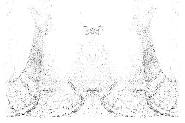 Grunge dikey olarak simetrik siyah beyaz doku. Tek renkli yıpranmış kaplama deseni. 