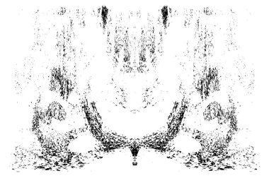 Grunge dikey olarak simetrik siyah beyaz doku. Tek renkli yıpranmış kaplama deseni. 