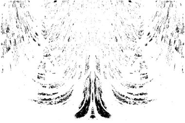 Grunge dikey olarak simetrik siyah beyaz doku. Tek renkli yıpranmış kaplama deseni. 