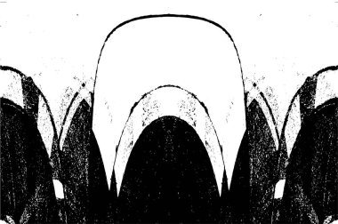 Grunge dikey olarak simetrik siyah beyaz doku. Tek renkli yıpranmış kaplama deseni. 