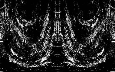 Grunge dikey olarak simetrik siyah beyaz doku. Tek renkli yıpranmış kaplama deseni. 