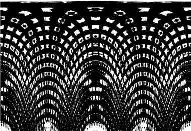 Grunge dikey olarak simetrik siyah beyaz doku. Tek renkli yıpranmış kaplama deseni. 