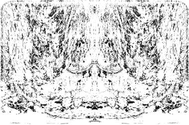 Grunge dikey olarak simetrik siyah beyaz doku. Tek renkli yıpranmış kaplama deseni. 