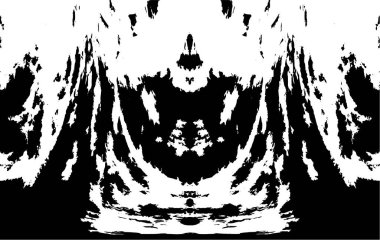 Grunge dikey olarak simetrik siyah beyaz doku. Tek renkli yıpranmış kaplama deseni. 