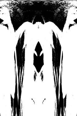 Grunge dikey olarak simetrik siyah beyaz doku. Tek renkli yıpranmış kaplama deseni. 