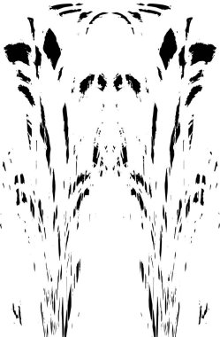 Grunge dikey olarak simetrik siyah beyaz doku. Tek renkli yıpranmış kaplama deseni. 