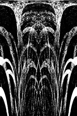 Grunge dikey olarak simetrik siyah beyaz doku. Tek renkli yıpranmış kaplama deseni. 