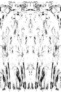 Grunge dikey olarak simetrik siyah beyaz doku. Tek renkli yıpranmış kaplama deseni. 