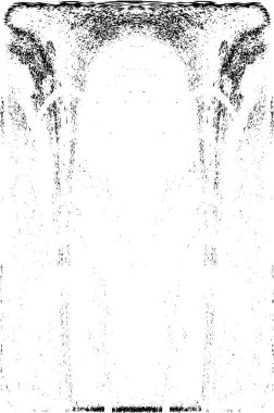 Grunge dikey olarak simetrik siyah beyaz doku. Tek renkli yıpranmış kaplama deseni. 