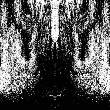 Grunge dikey olarak simetrik siyah beyaz doku. Tek renkli yıpranmış kaplama deseni. 