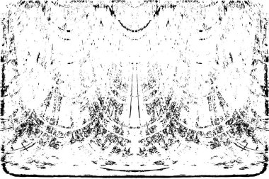 Grunge dikey olarak simetrik siyah beyaz doku. Tek renkli yıpranmış kaplama deseni. 