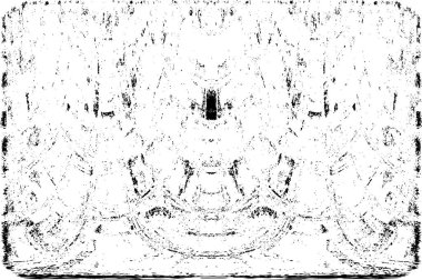 Grunge dikey olarak simetrik siyah beyaz doku. Tek renkli yıpranmış kaplama deseni. 