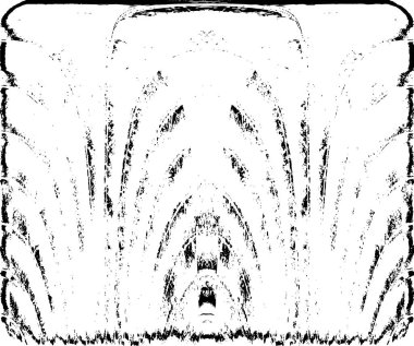 Grunge dikey olarak simetrik siyah beyaz doku. Tek renkli yıpranmış kaplama deseni. 