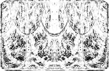 Grunge dikey olarak simetrik siyah beyaz doku. Tek renkli yıpranmış kaplama deseni. 