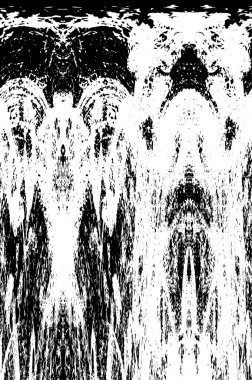 Grunge Siyah ve Beyaz Şehir Vektör Doku Şablonu. Çatlakların, lekelerin, çiplerin, çizgilerin koyu arkaplanı.