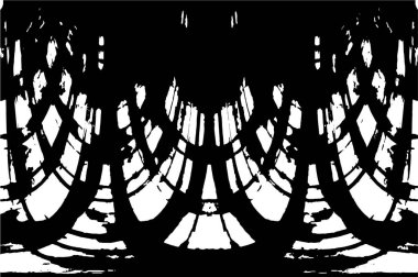 Grunge Siyah ve Beyaz Şehir Vektör Doku Şablonu. Çatlakların, lekelerin, çiplerin, çizgilerin koyu arkaplanı.