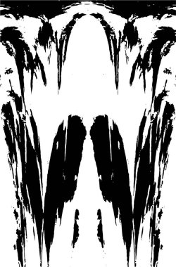 Grunge dikey olarak simetrik siyah beyaz doku. Tek renkli yıpranmış kaplama deseni. 