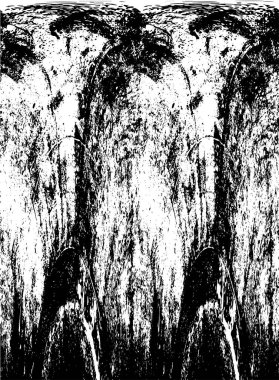 Grunge Siyah ve Beyaz Şehir Vektör Doku Şablonu. Çatlakların, lekelerin, çiplerin, çizgilerin koyu arkaplanı.