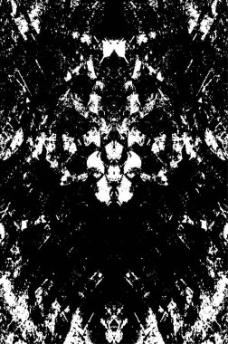 Grunge Siyah ve Beyaz Şehir Vektör Doku Şablonu. Çatlakların, lekelerin, çiplerin, çizgilerin koyu arkaplanı.