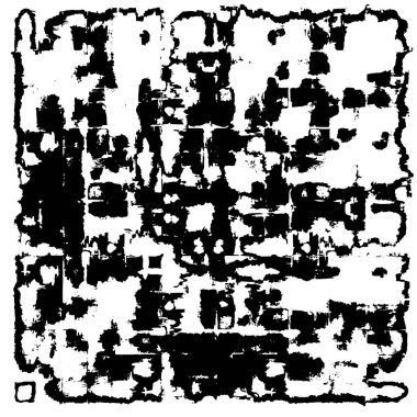 Grunge Siyah ve Beyaz Şehir Vektör Doku Şablonu. Çatlakların, lekelerin, çiplerin, çizgilerin koyu arkaplanı.