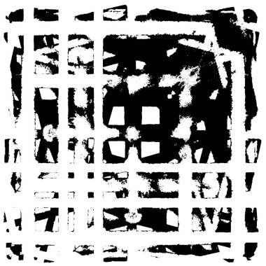 Grunge Siyah ve Beyaz Şehir Vektör Doku Şablonu. Çatlakların, lekelerin, çiplerin, çizgilerin koyu arkaplanı.