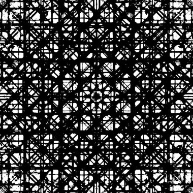 Grunge Siyah ve Beyaz Şehir Vektör Doku Şablonu. Çatlakların, lekelerin, çiplerin, çizgilerin koyu arkaplanı.