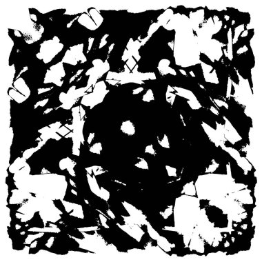 Grunge Siyah ve Beyaz Şehir Vektör Doku Şablonu. Çatlakların, lekelerin, çiplerin, çizgilerin koyu arkaplanı.