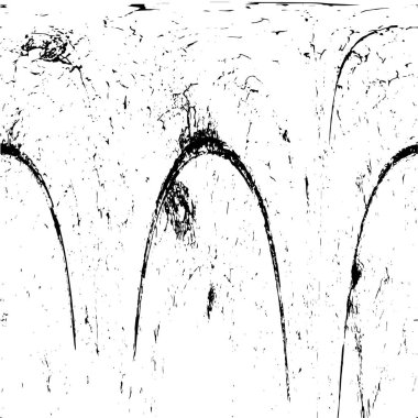 Grunge Siyah ve Beyaz Şehir Vektör Doku Şablonu. Çatlakların, lekelerin, çiplerin, çizgilerin koyu arkaplanı.