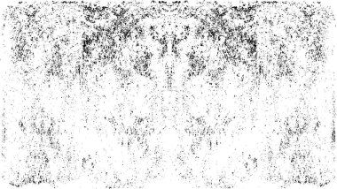 Grunge Siyah ve Beyaz Şehir Vektör Doku Şablonu. Çatlakların, lekelerin, çiplerin, çizgilerin koyu arkaplanı.