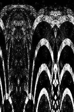 Grunge Siyah ve Beyaz Şehir Vektör Doku Şablonu. Çatlakların, lekelerin, çiplerin, çizgilerin koyu arkaplanı.