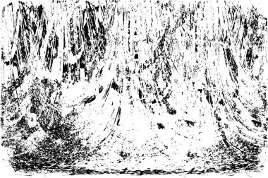 Grunge Siyah ve Beyaz Şehir Vektör Doku Şablonu. Çatlakların, lekelerin, çiplerin, çizgilerin koyu arkaplanı.