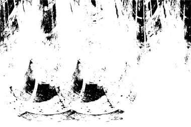 Grunge Siyah ve Beyaz Şehir Vektör Doku Şablonu. Çatlakların, lekelerin, çiplerin, çizgilerin koyu arkaplanı.