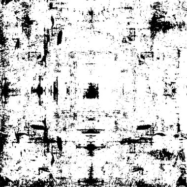 Grunge Siyah ve Beyaz Şehir Vektör Doku Şablonu. Çatlakların, lekelerin, çiplerin, çizgilerin koyu arkaplanı.