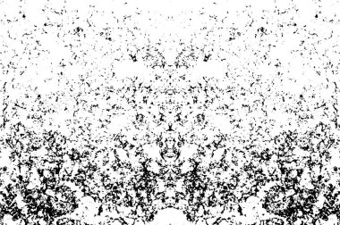 Grunge Siyah ve Beyaz Şehir Vektör Doku Şablonu. Çatlakların, lekelerin, çiplerin, çizgilerin koyu arkaplanı.